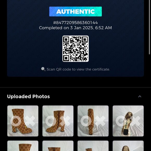 GUCCI Brown Canvas Logo Marmont Monogram Ankle Boots 37.5 - 7.5US - Picture 2 of 11